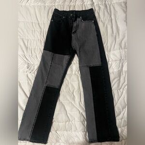 Black patched jeans